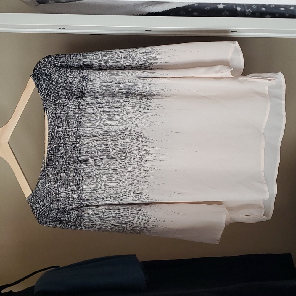 Modern polyester blouse with gold tone zipper